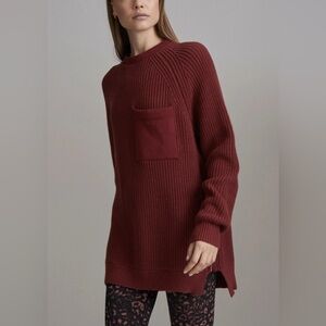 Varley Matteson Knit Tunic Pullover Sweater Russett Brown Size L